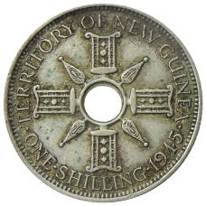 Монета 1 шиллинг 1945 года Британская Новая Гвинея (аверс)