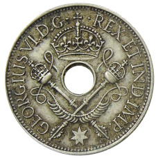 Монета 1 шиллинг 1945 года Британская Новая Гвинея (реверс)