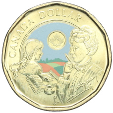Монета 1 доллар 2024 года Канада «150 лет со дня рождения Люси Мод Монтгомери» (Цветное покрытие) (аверс)