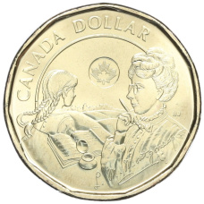 Монета 1 доллар 2024 года Канада «150 лет со дня рождения Люси Мод Монтгомери» (аверс)