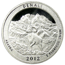 Монета 1/4 доллара (25 центов) 2012 года  S США Национальные парки № 15 —  Денали (аверс)