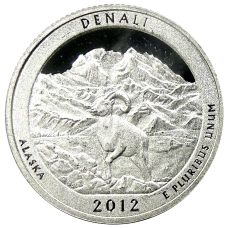 Монета 1/4 доллара (25 центов) 2012 года  S США Национальные парки № 15 —  Денали (аверс)