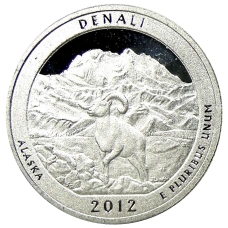 Монета 1/4 доллара (25 центов) 2012 года  S США Национальные парки № 15 —  Денали (аверс)