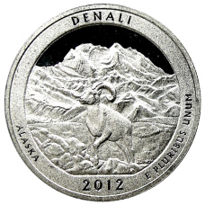 Монета 1/4 доллара (25 центов) 2012 года  S США Национальные парки № 15 —  Денали (аверс)