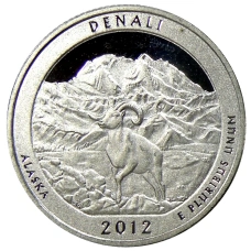 Монета 1/4 доллара (25 центов) 2012 года  S США Национальные парки № 15 —  Денали (аверс)