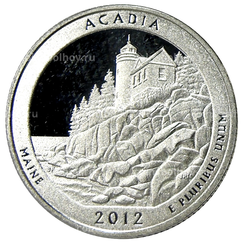 Монета 1/4 доллара (25 центов) 2012 года  S США Национальный парки № 13 —  Акадия