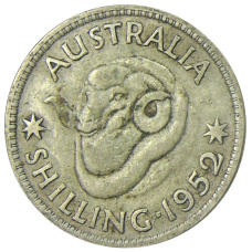 Монета 1 шиллинг 1952 года Австралия (аверс)