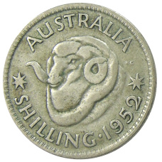 Монета 1 шиллинг 1952 года Австралия (аверс)