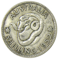 Монета 1 шиллинг 1952 года Австралия (аверс)
