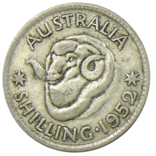 Монета 1 шиллинг 1952 года Австралия (аверс)