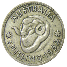 Монета 1 шиллинг 1952 года Австралия (аверс)
