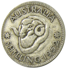 Монета 1 шиллинг 1952 года Австралия (аверс)