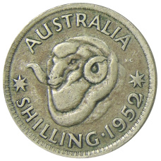 Монета 1 шиллинг 1952 года Австралия (аверс)