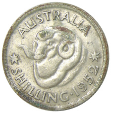 Монета 1 шиллинг 1952 года Австралия (аверс)