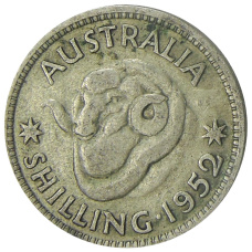 Монета 1 шиллинг 1952 года Австралия (аверс)