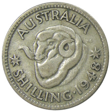 Монета 1 шиллинг 1948 года Австралия (аверс)