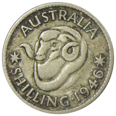 Монета 1 шиллинг 1946 года Австралия (аверс)