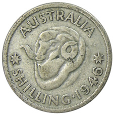 Монета 1 шиллинг 1946 года Австралия (аверс)