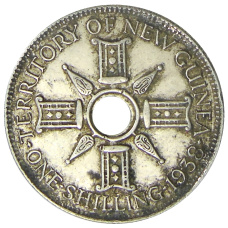 Монета 1 шиллинг 1938 года Британская Новая Гвинея (аверс)