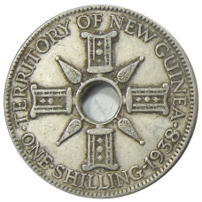 Монета 1 шиллинг 1938 года Британская Новая Гвинея (аверс)