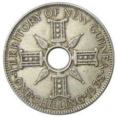 Монета 1 шиллинг 1938 года Британская Новая Гвинея (аверс)