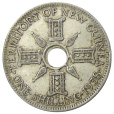 Монета 1 шиллинг 1938 года Британская Новая Гвинея (аверс)