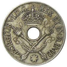 Монета 1 шиллинг 1938 года Британская Новая Гвинея (реверс)