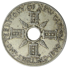 Монета 1 шиллинг 1938 года Британская Новая Гвинея (аверс)