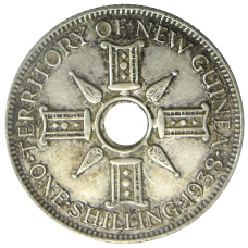 Монета 1 шиллинг 1938 года Британская Новая Гвинея (аверс)