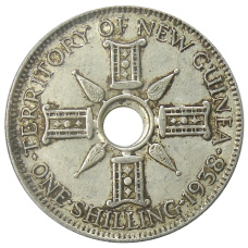 Монета 1 шиллинг 1938 года Британская Новая Гвинея (аверс)