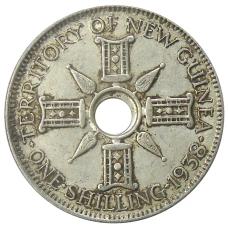 Монета 1 шиллинг 1938 года Британская Новая Гвинея (аверс)
