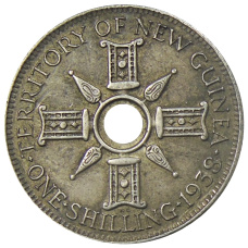 Монета 1 шиллинг 1938 года Британская Новая Гвинея (аверс)