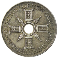 Монета 1 шиллинг 1938 года Британская Новая Гвинея (аверс)