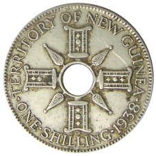Монета 1 шиллинг 1938 года Британская Новая Гвинея (аверс)