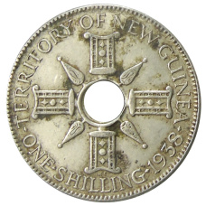 Монета 1 шиллинг 1938 года Британская Новая Гвинея (аверс)