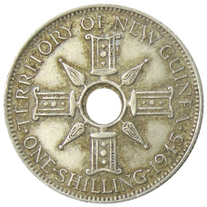 Монета 1 шиллинг 1945 года Британская Новая Гвинея (аверс)