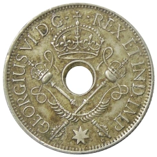 Монета 1 шиллинг 1945 года Британская Новая Гвинея (реверс)