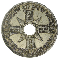 Монета 1 шиллинг 1935 года Британская Новая Гвинея (аверс)