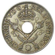 Монета 1 шиллинг 1935 года Британская Новая Гвинея (реверс)