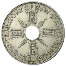 Монета 1 шиллинг 1935 года Британская Новая Гвинея (аверс)