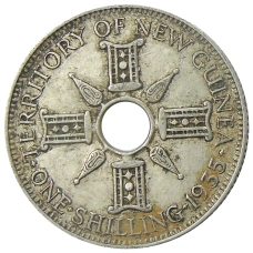 Монета 1 шиллинг 1935 года Британская Новая Гвинея (аверс)