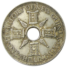 Монета 1 шиллинг 1936 года Британская Новая Гвинея (аверс)