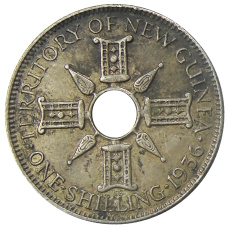 Монета 1 шиллинг 1936 года Британская Новая Гвинея (аверс)