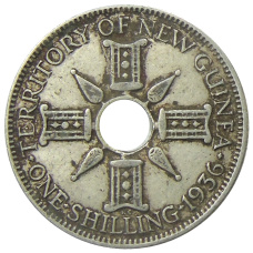 Монета 1 шиллинг 1936 года Британская Новая Гвинея (аверс)