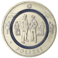 Монета 10 евро 2024 года A  Германия «На службе общества — Полиция» (аверс)
