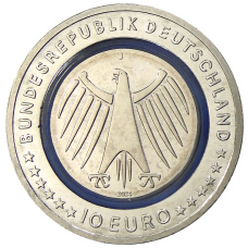 Монета 10 евро 2024 года J Германия «На службе общества — Полиция» (реверс)