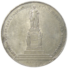 Монета 2 талера 1844 года  Германские государства  — Баден «Монумент Карла Фридриха» (аверс)