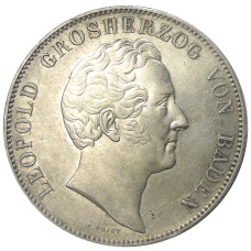 Монета 2 талера 1844 года  Германские государства  — Баден «Монумент Карла Фридриха» (реверс)