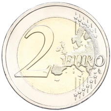 Монета 2 евро 2024 года Греция «150 лет со дня рождения Пенелопы Дельты» (реверс)