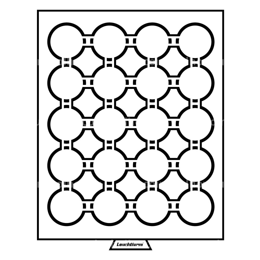 Кассета на 20 ячеек для хранения и презентации монет в капсулах диаметром 41 мм MB (LEUCHTTURM 312454)